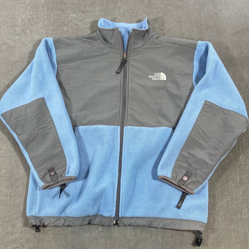 The North Face‎ Youth Large Blue Gray Fleece Full Zip Jacket Full Zip
